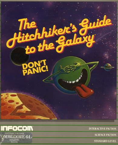 Hitchhikers Guide to the Galaxy box art for Commodore 64